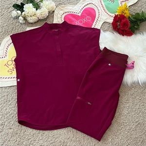 FIGS Dark Magenta Scrub Set